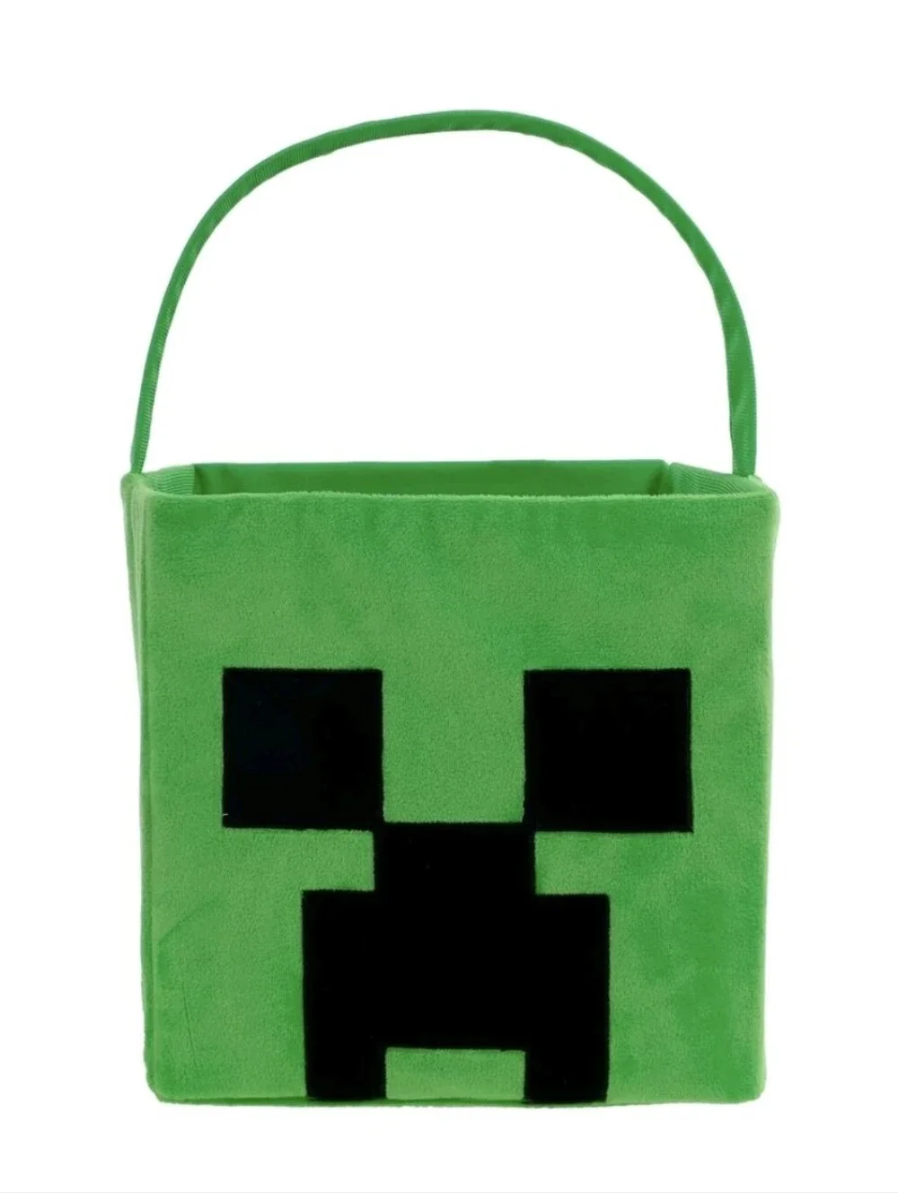 Green Creeper Plush Treat Bag for Kids - Soft Halloween Candy Tote